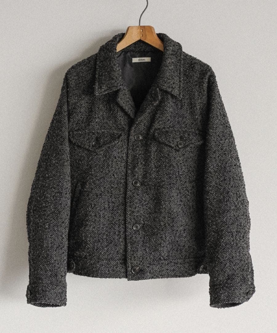 shiun TWEED CROPPED BLOUSON