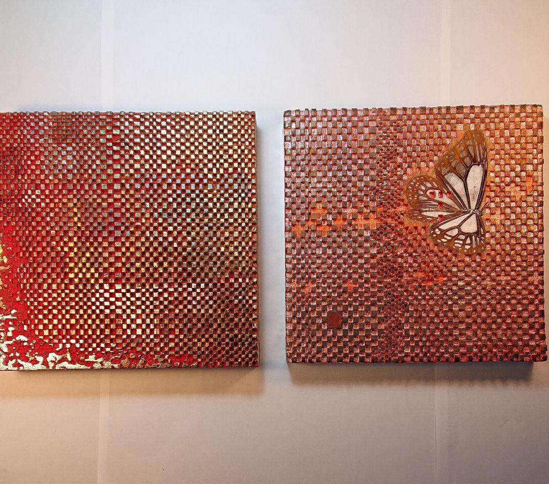 日本画/堤進の小品です。「相転移/そうてんい 時空の織り物#5」S0