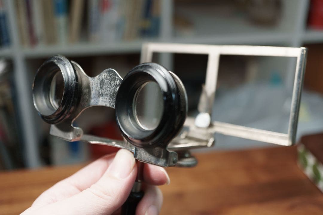 アンティークステレオビューワー フランス ステレオ写真 ガラス乾板