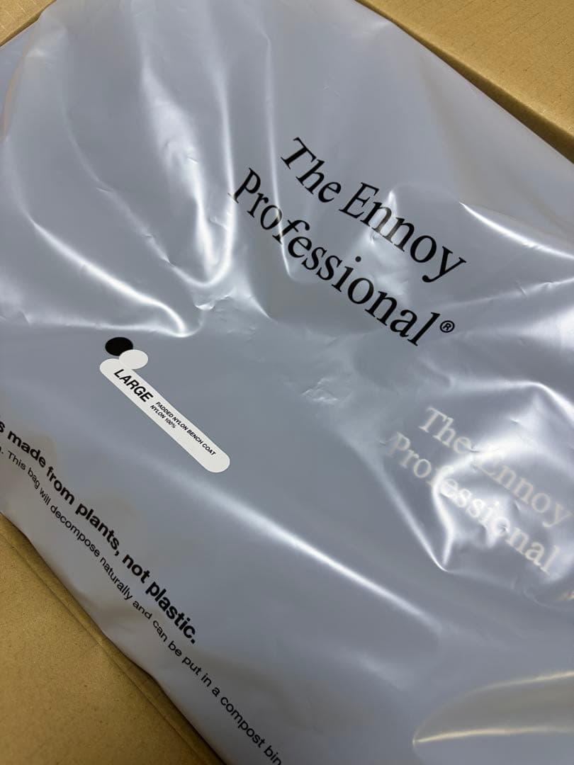 ENNOY PADDED NYLON BENCH COAT ブラック L