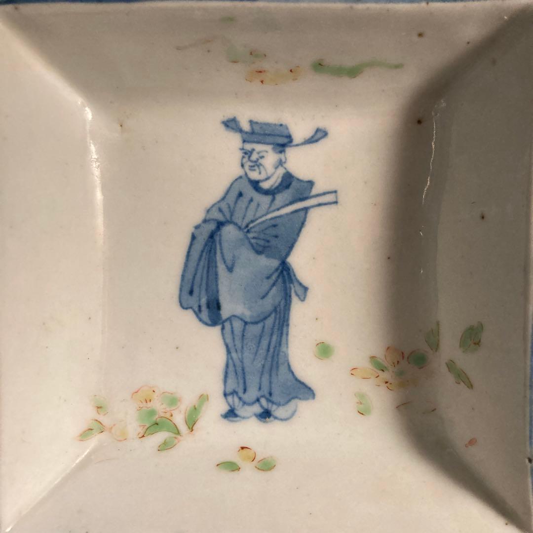 新春赤札セール❗️【ギャラリー三益】古染付 文官紋方角皿