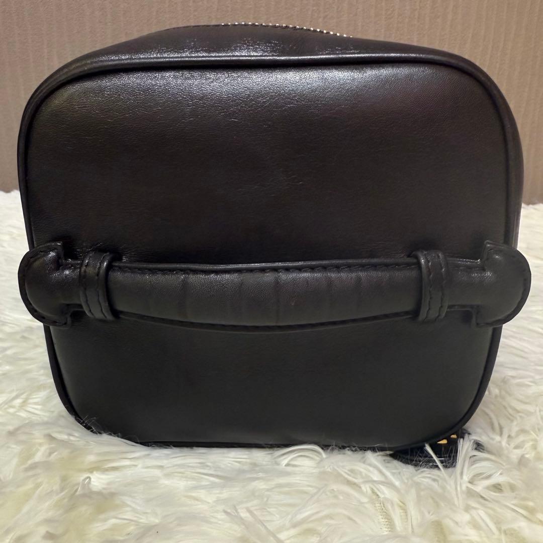 シャネル バニティバッグ ピコローレ ブラック レザー 化粧ポーチ