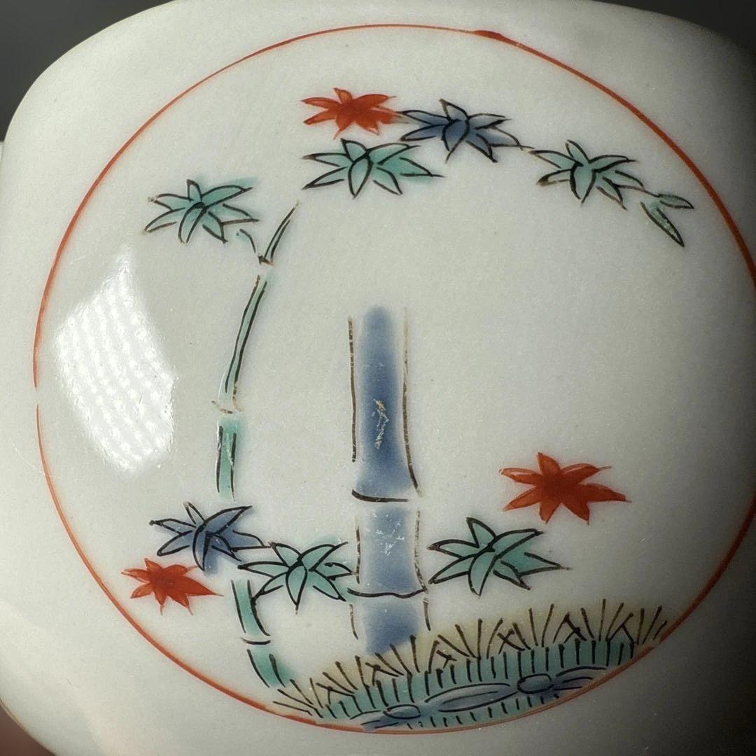 古伊万里 柿右衛門様式 向付 13客 赤絵龍図 竹に紅葉