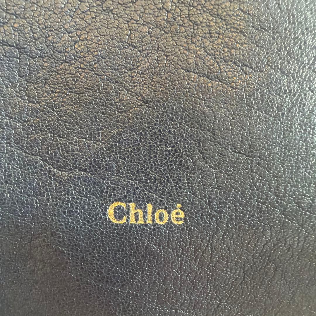 ブ*プ様 Chloéネイビー レザー ハンドバッグショルダーバッグ斜めがけ2ウェ