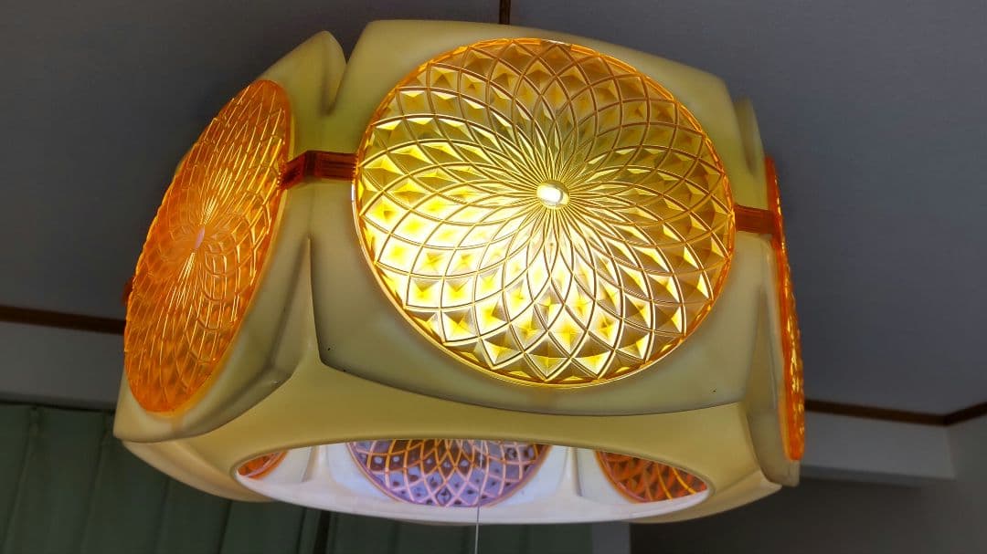 昭和レトロ照明 オレンジ系 蛍光灯合計5本付きナショナル