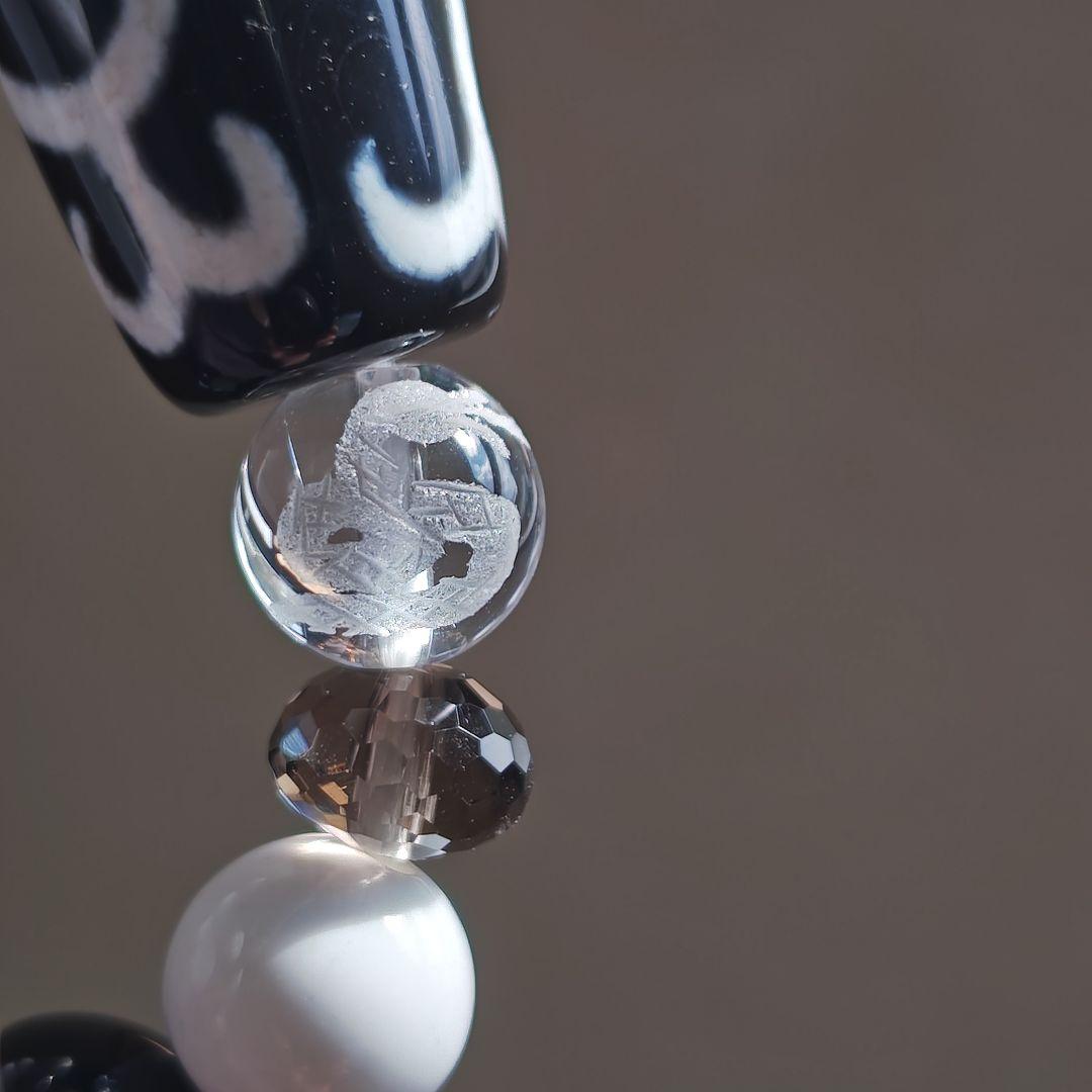 新作♡如意蓮花天珠、日高翡翠、水晶白蛇彫り、モリオン、和田玉、天然