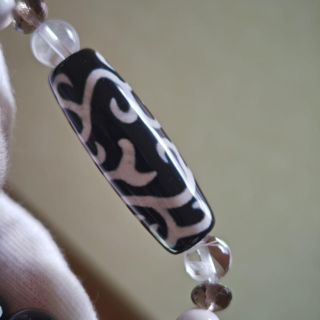 新作♡如意蓮花天珠、日高翡翠、水晶白蛇彫り、モリオン、和田玉、天然