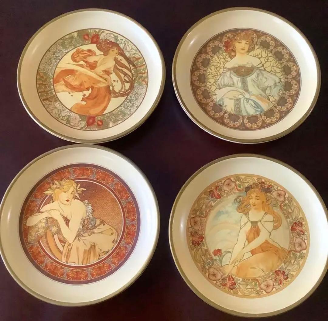 アルフォンス・ミュシャ プレート4枚セット