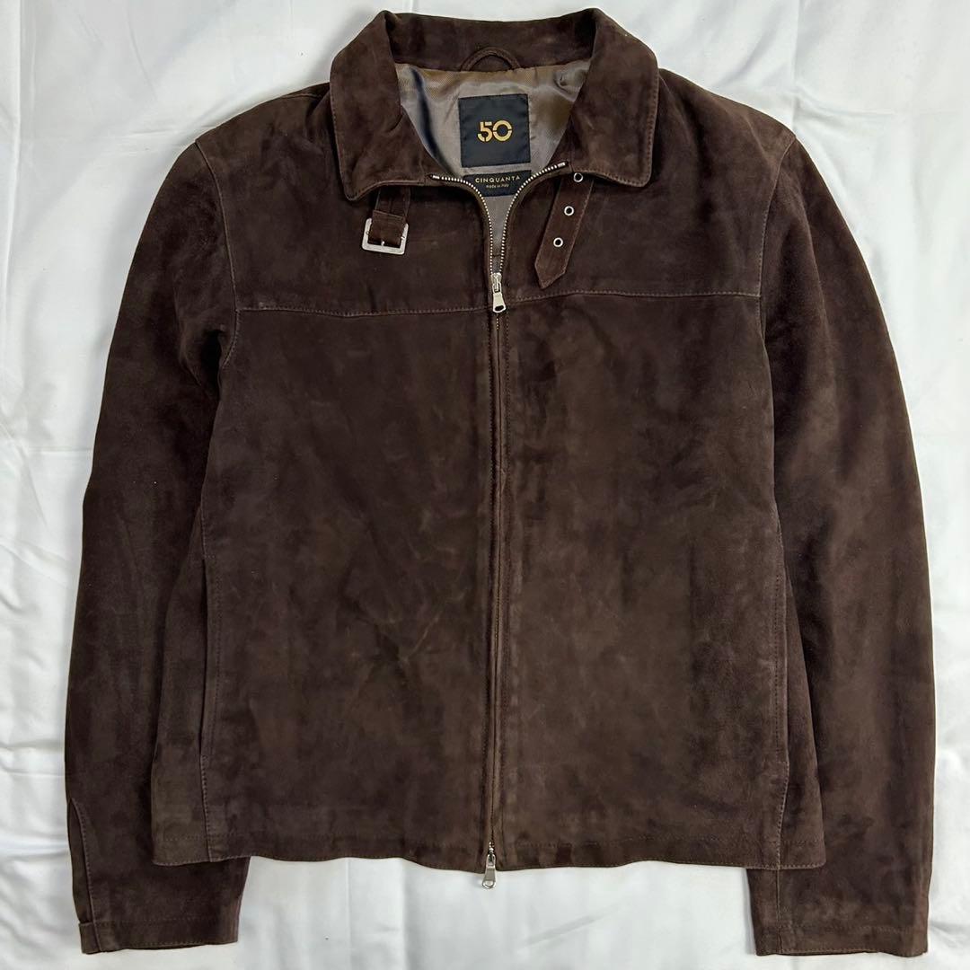 美品 50サイズ CINQUANTA チンクアンタ スエード レザージャケット