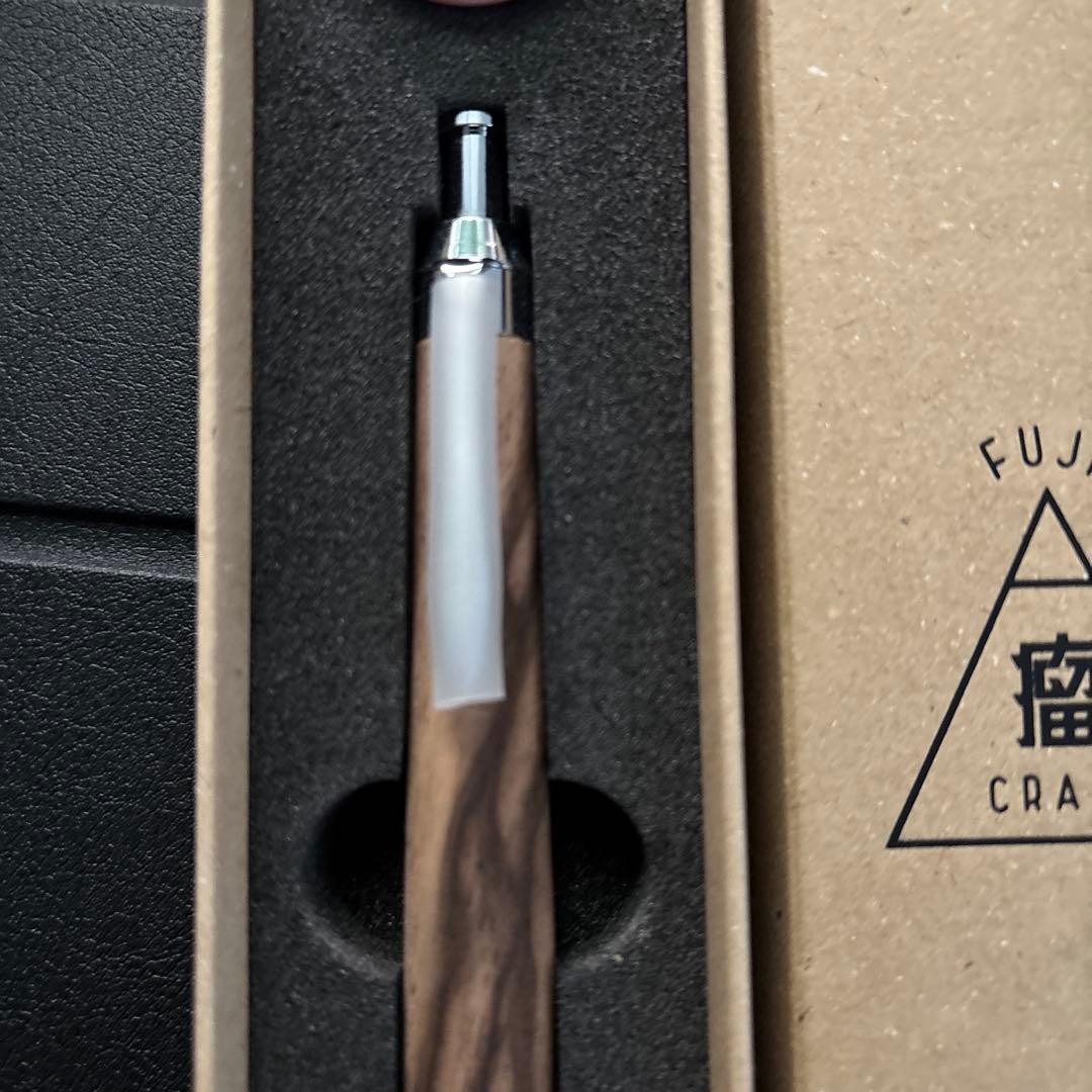 FUJI 瘤CRAFT 木製シャープペンシル 黒柿孔雀杢 富士瘤クラフト 黒柿