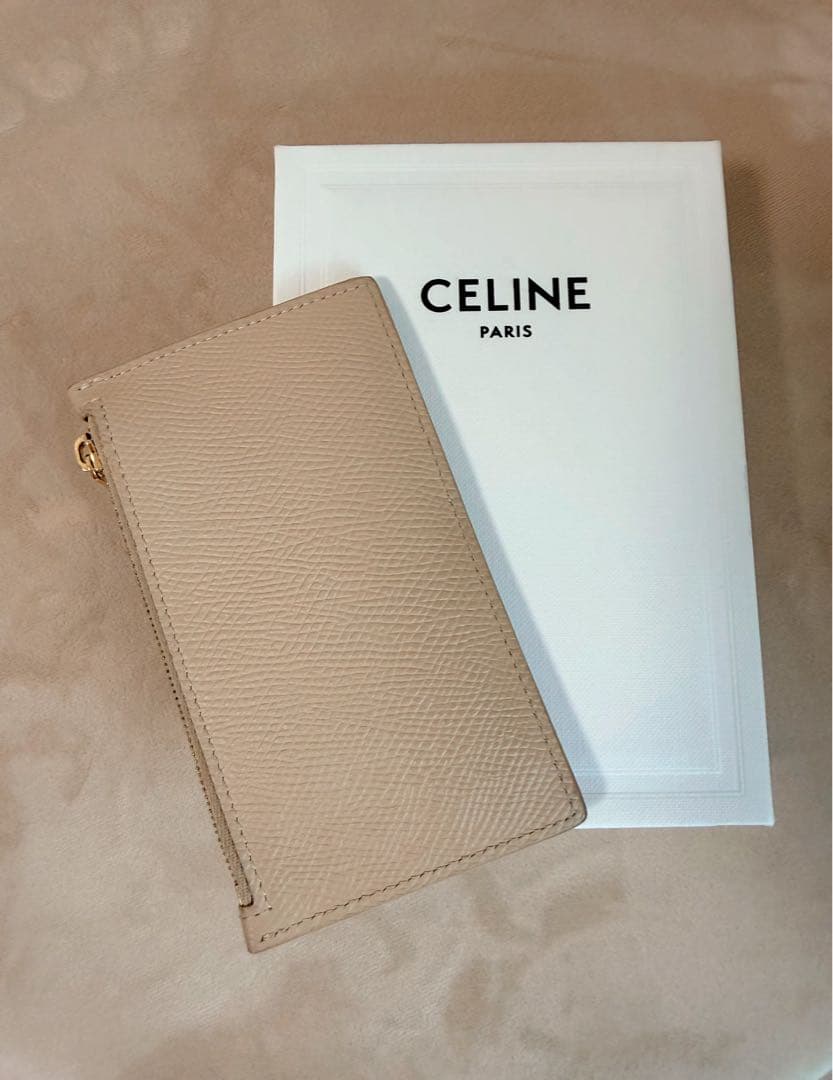 CELINE ベージュ レザー カードケース/ケース