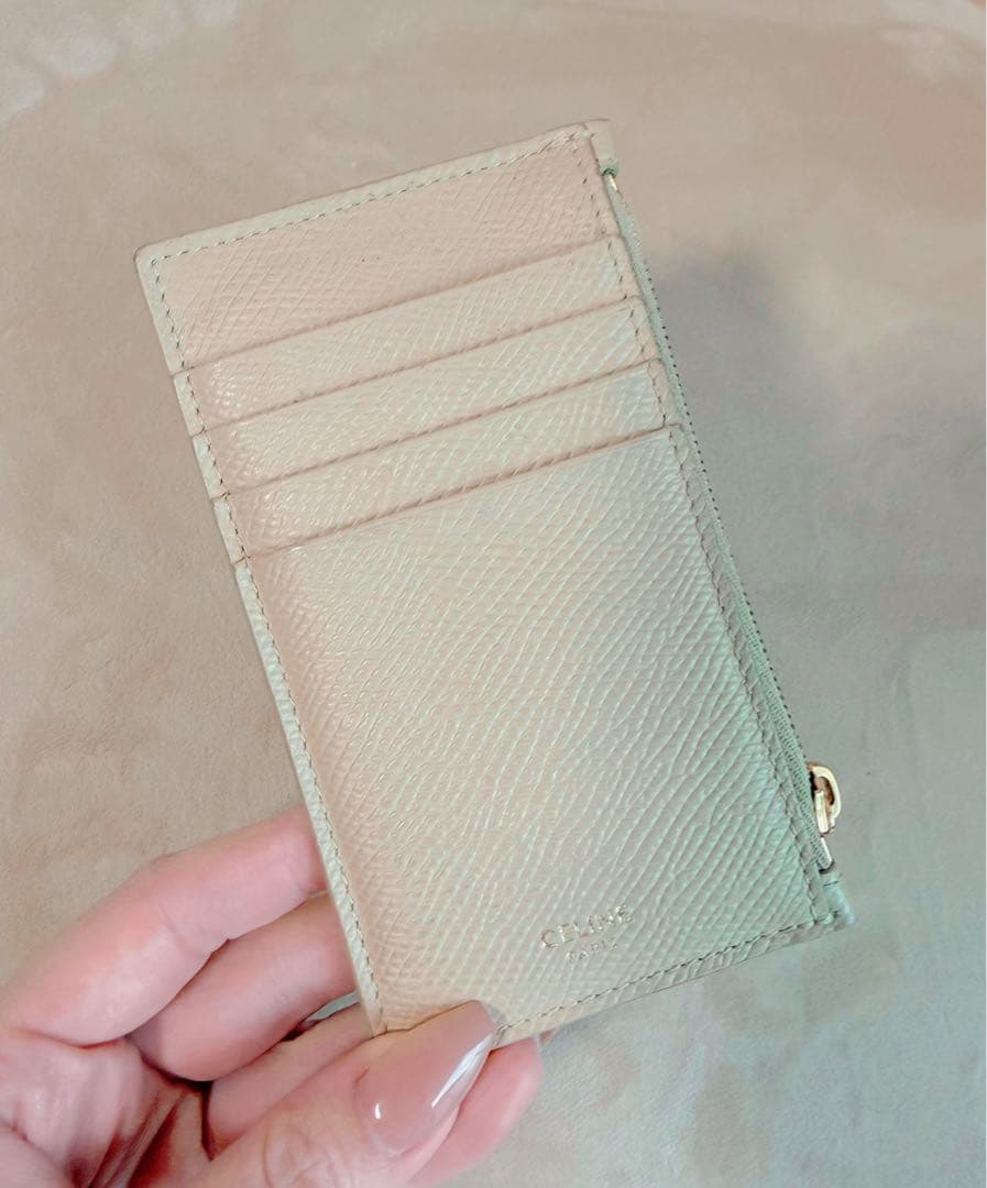 CELINE ベージュ レザー カードケース/ケース
