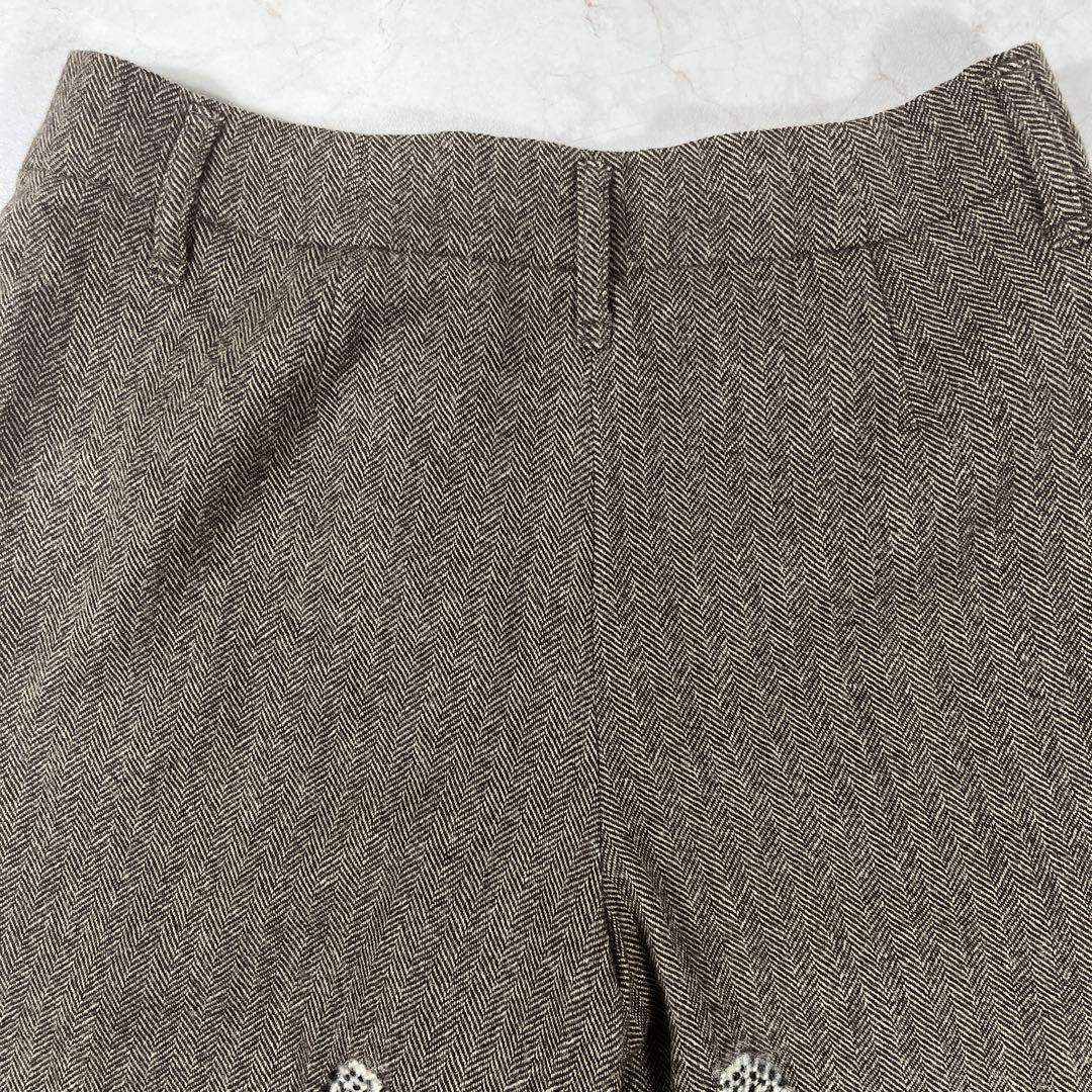 ✨未使用級 イッセイミヤケミー ガウチョパンツ 刺繍 ツイード調 ウール