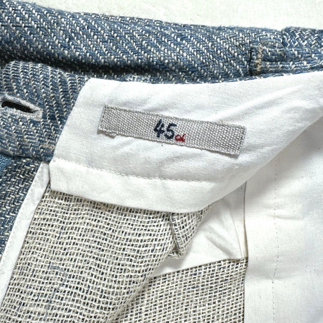 極美品 45R リネンツイード スカート スリット ミモレ丈 ペンシルスカート