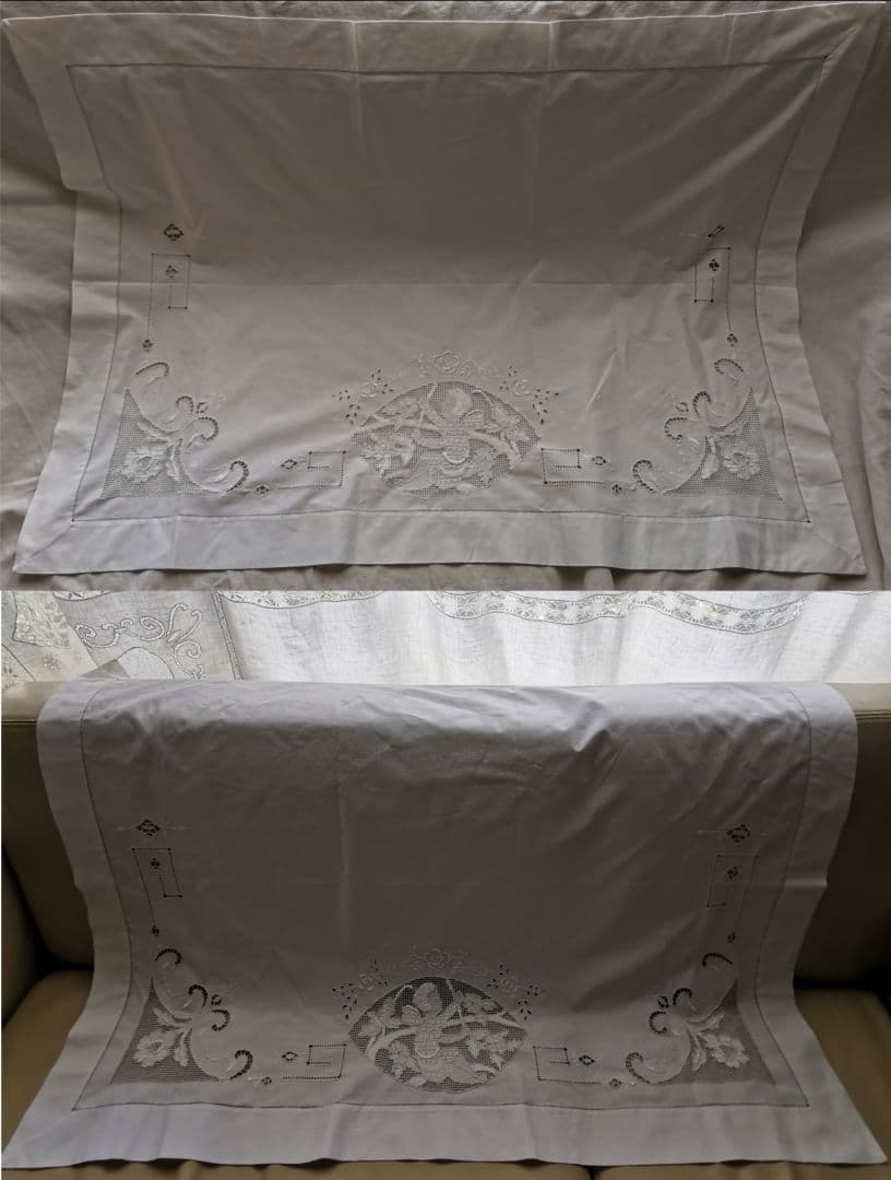 アンティークイタリア ニードルワーク刺繍 木登りのエンジェル リーフ