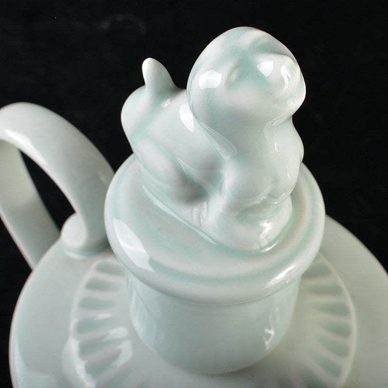 中国 影青 神獣摘 執壷 水注 輪花鉢 2点まとめて 時代箱付 M R6422B