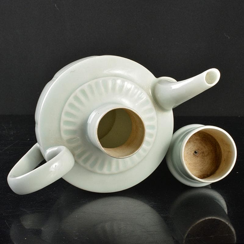 中国 影青 神獣摘 執壷 水注 輪花鉢 2点まとめて 時代箱付 M R6422B