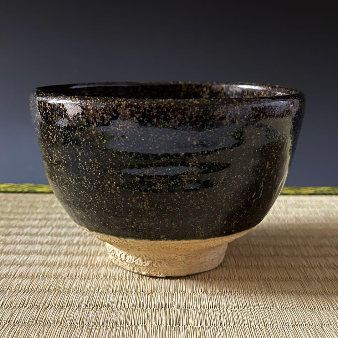 瀬戸焼 水野双鶴 茶碗 茶道具 骨董品 894 水野双鶴 練込茶碗