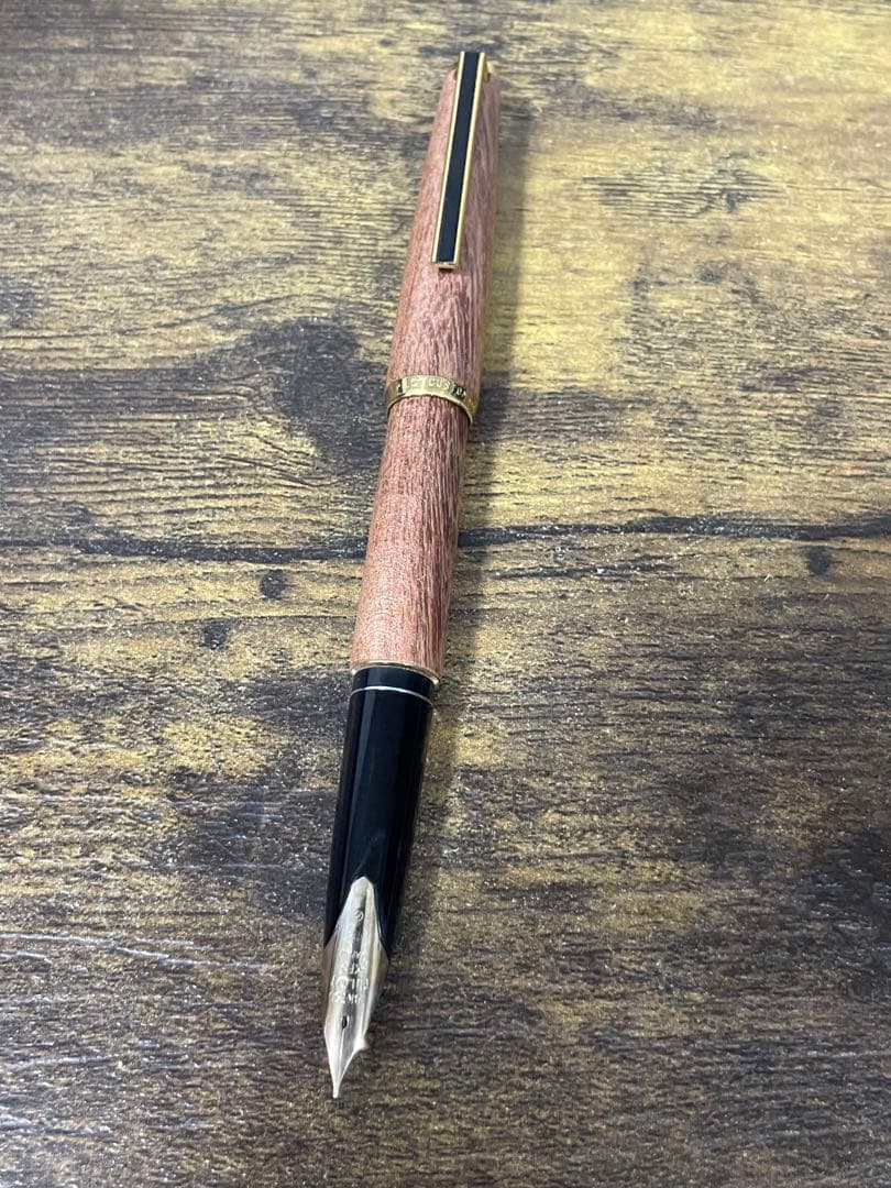 試筆のみ1975年製初代カスタム高級天然イタヤカエデ 大型18金 万年筆