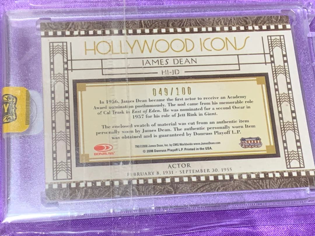 ジェームズ・ディーン カード 実使用 限定 49/100