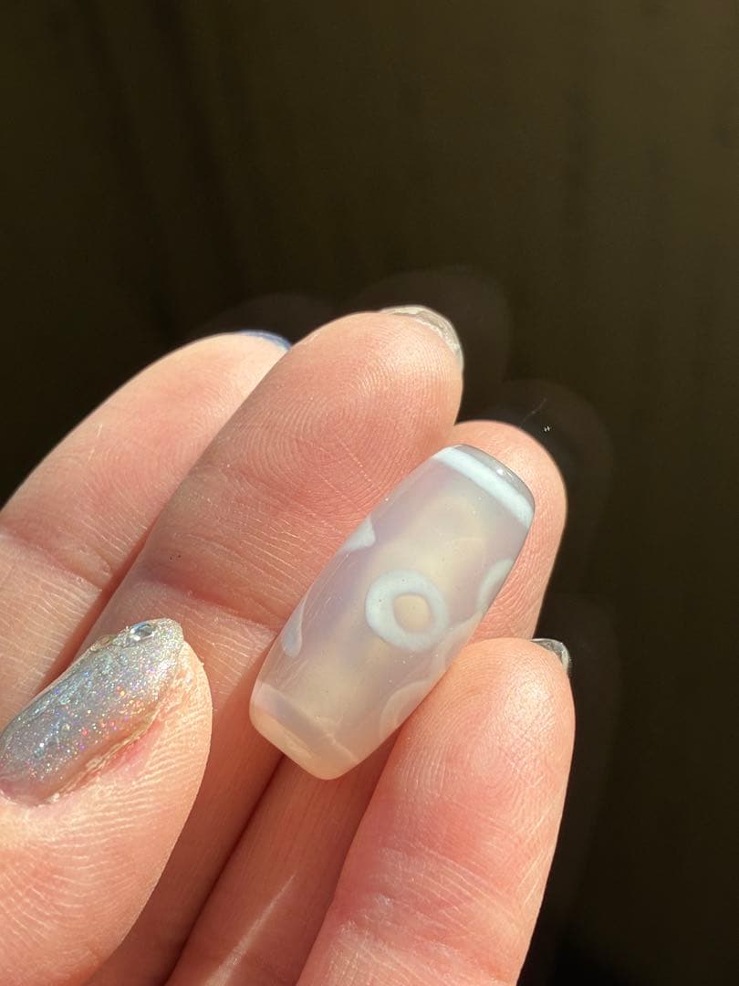 高品質✨艶とクリア感あり　老玉髄　天然白天珠　閃電五眼天珠✨