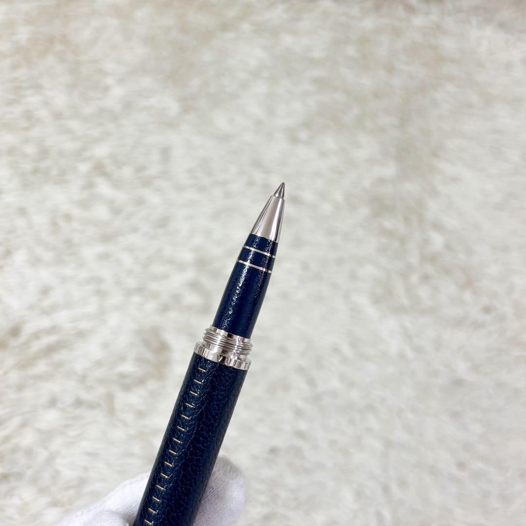 極美品】ルイヴィトン ボールペン ドックキュイール ネイビー ローラー