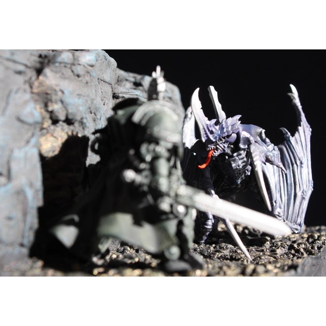 「地底での戦い」 フュギュア　人形　模型　ジオラマ ファンタジーミニチュア　怪物