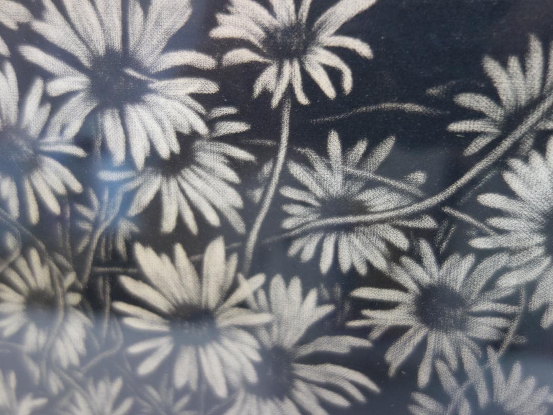 M▽井上篤 銅版画 メゾチント 鳩笛と花 (37965) M▽井上篤 銅