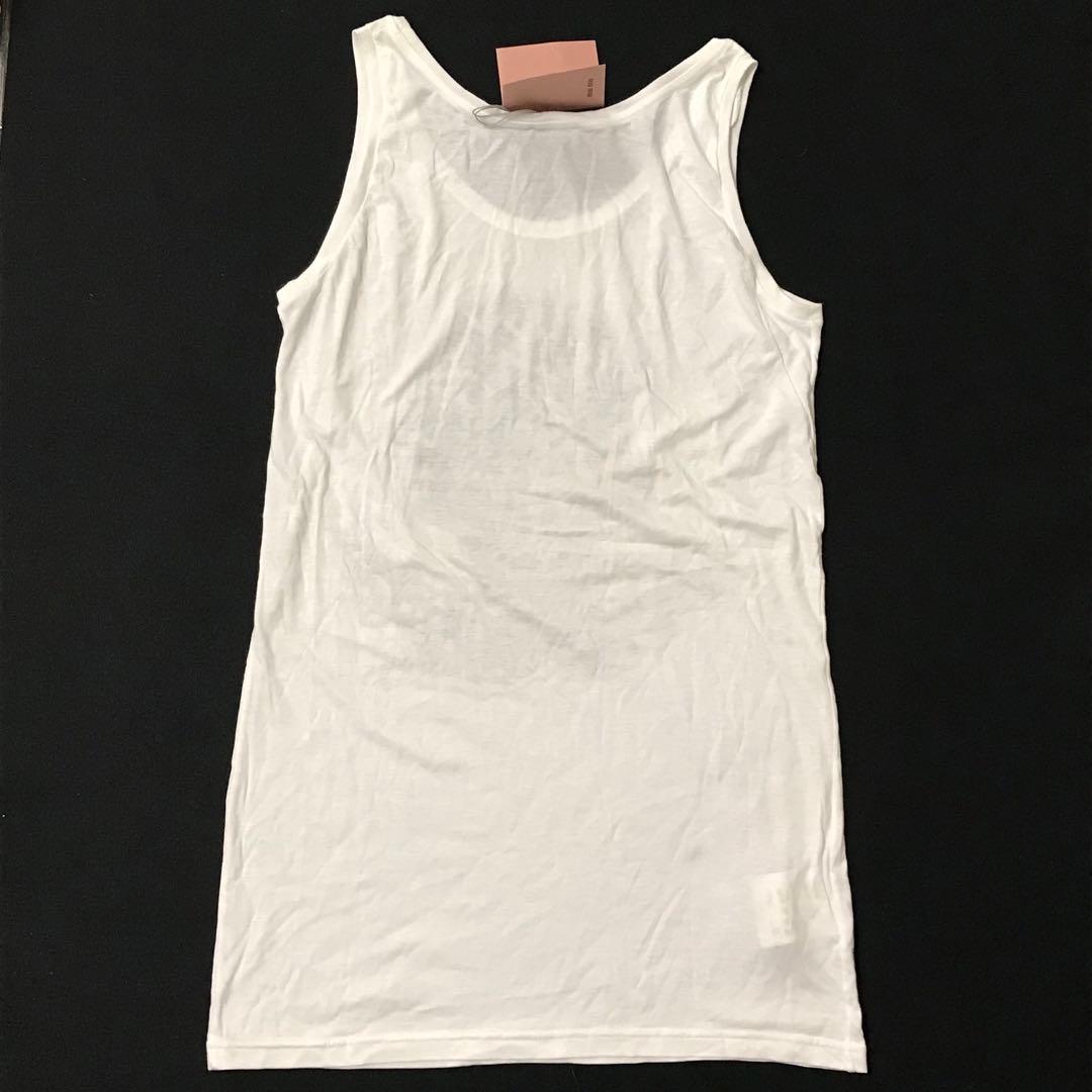 ◯未使用保管品　MIUMIU タンクトップ　グラフィック　プリント　白　/M7