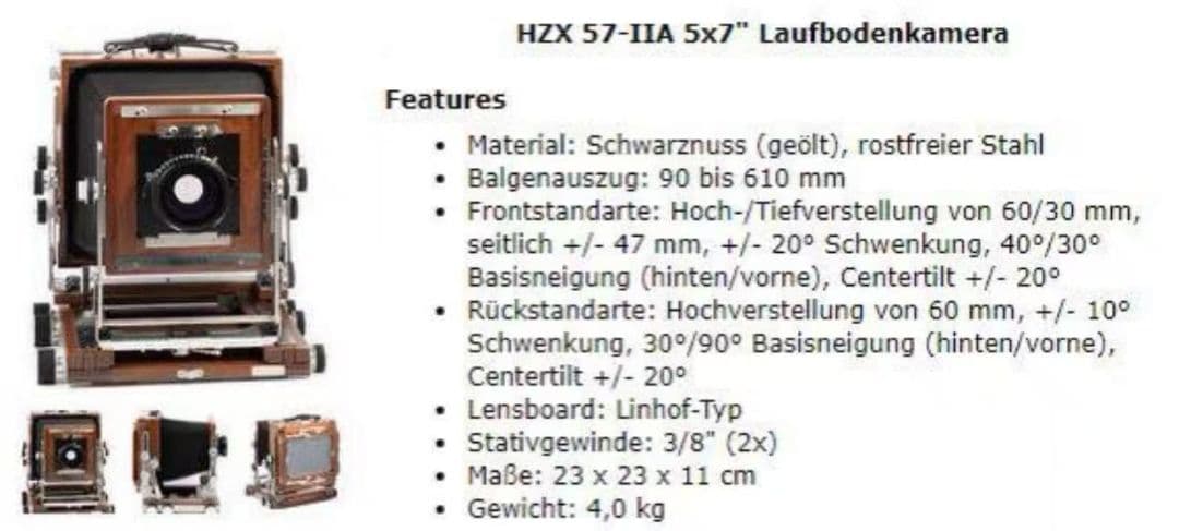 大判カメラ シェンハオ HZX 57-2A 5x7 大判カメラ - メルカリ