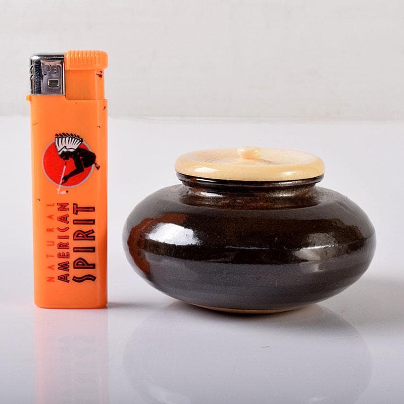 茶道具 平安 万代喜山造 内海茶入 仕覆付 共箱 V 7302