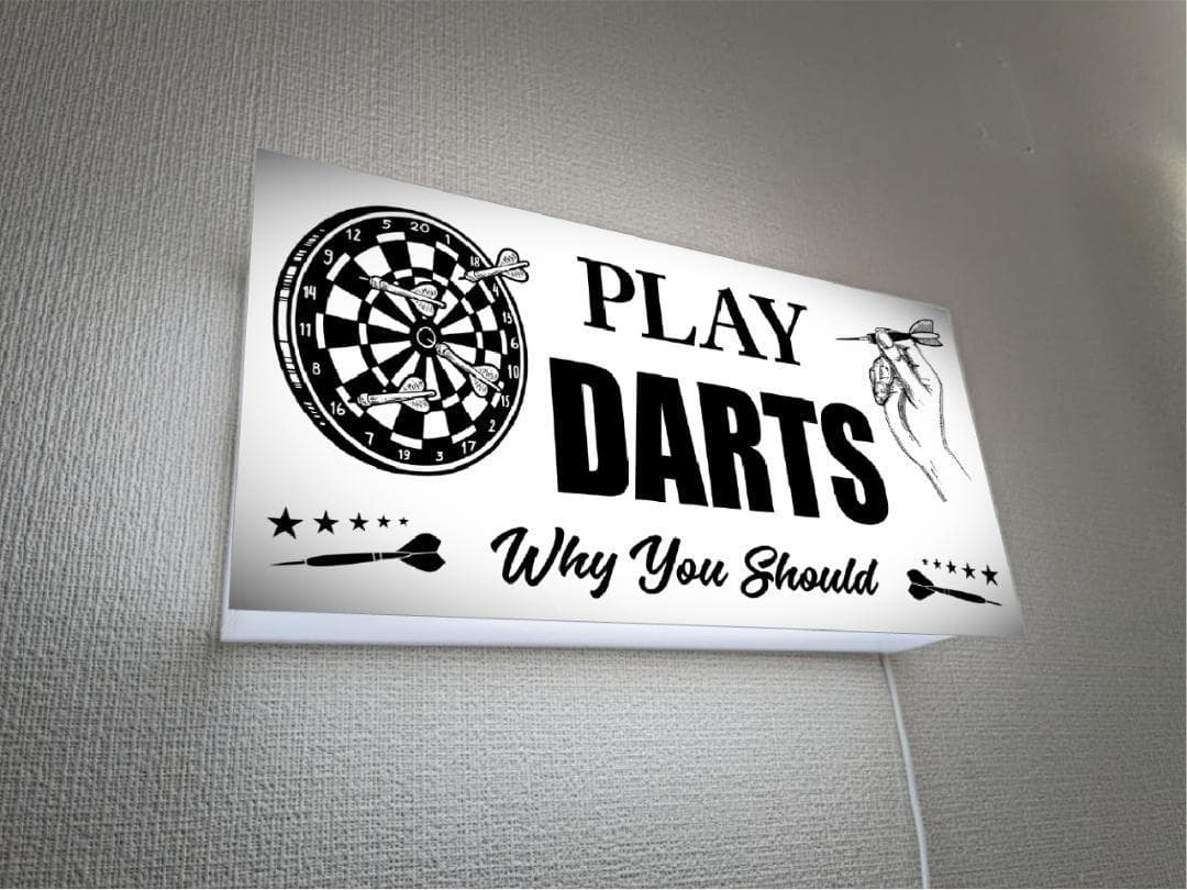 Lサイズ】ダーツ ゲーム プレイ 壁掛け 照明 看板 置物 雑貨 ライトBOX