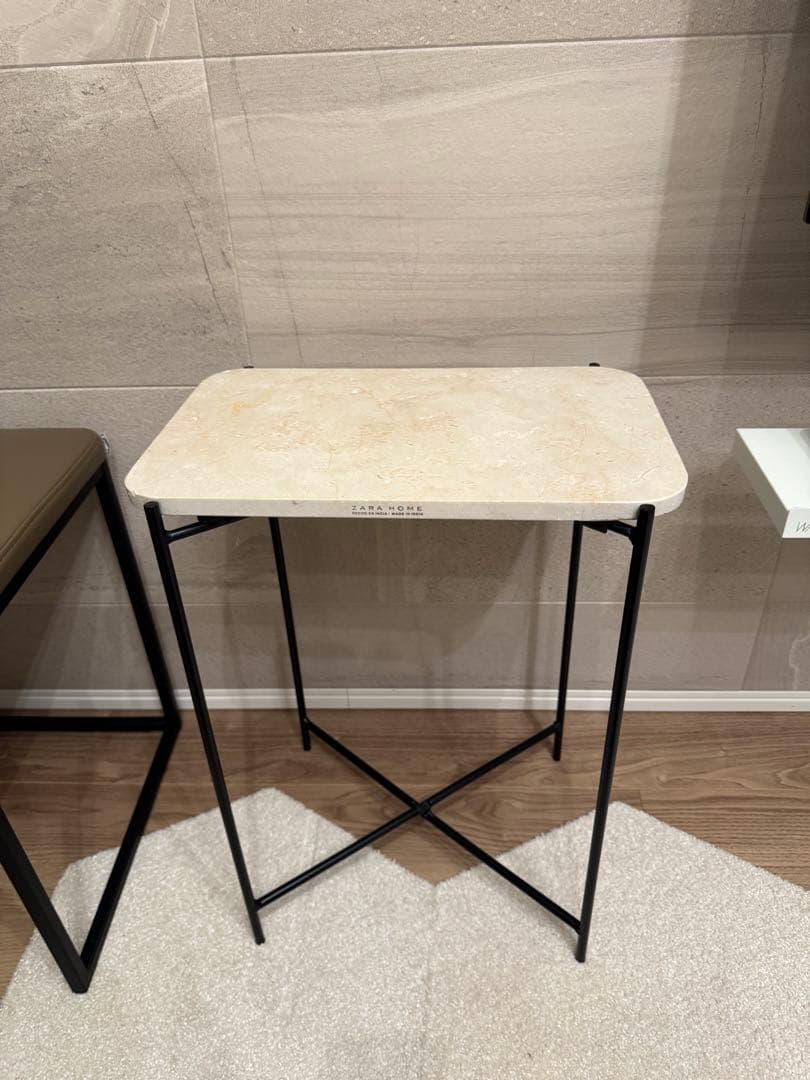 美品】ZARAHOME ザラホーム マーブルサイドテーブル 大理石