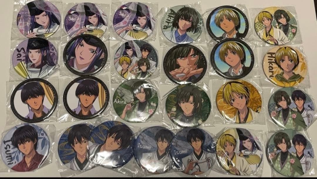 ヒカルの碁 花鳥風月 缶バッジ 進藤ヒカル 佐為 塔矢アキラ ヒカルの碁