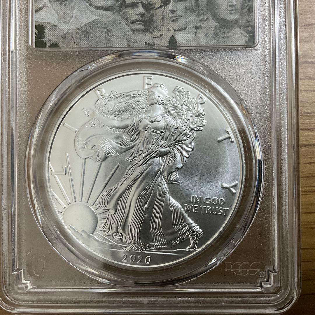 希少！イーグル銀貨 トランプ大統領 2020 PCGS MS70 ラシュモア山