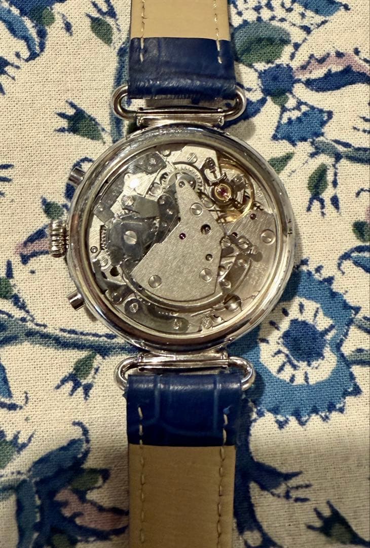 LA SCARA 手巻クロノグラフ腕時計　スターリングシルバー　銀925