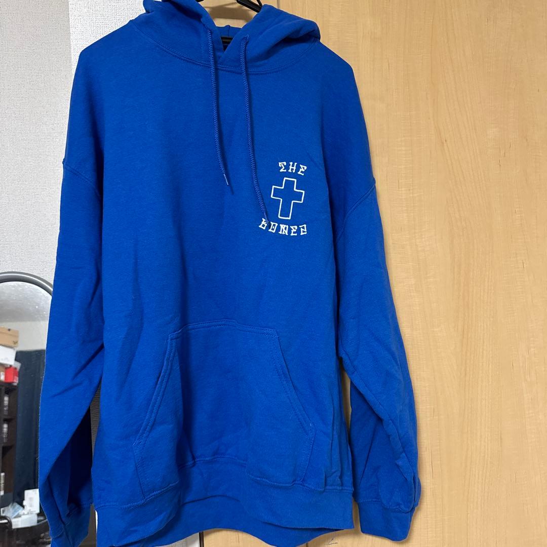 THEBONEZ青色フード付きスウェットLサイズ - メルカリ
