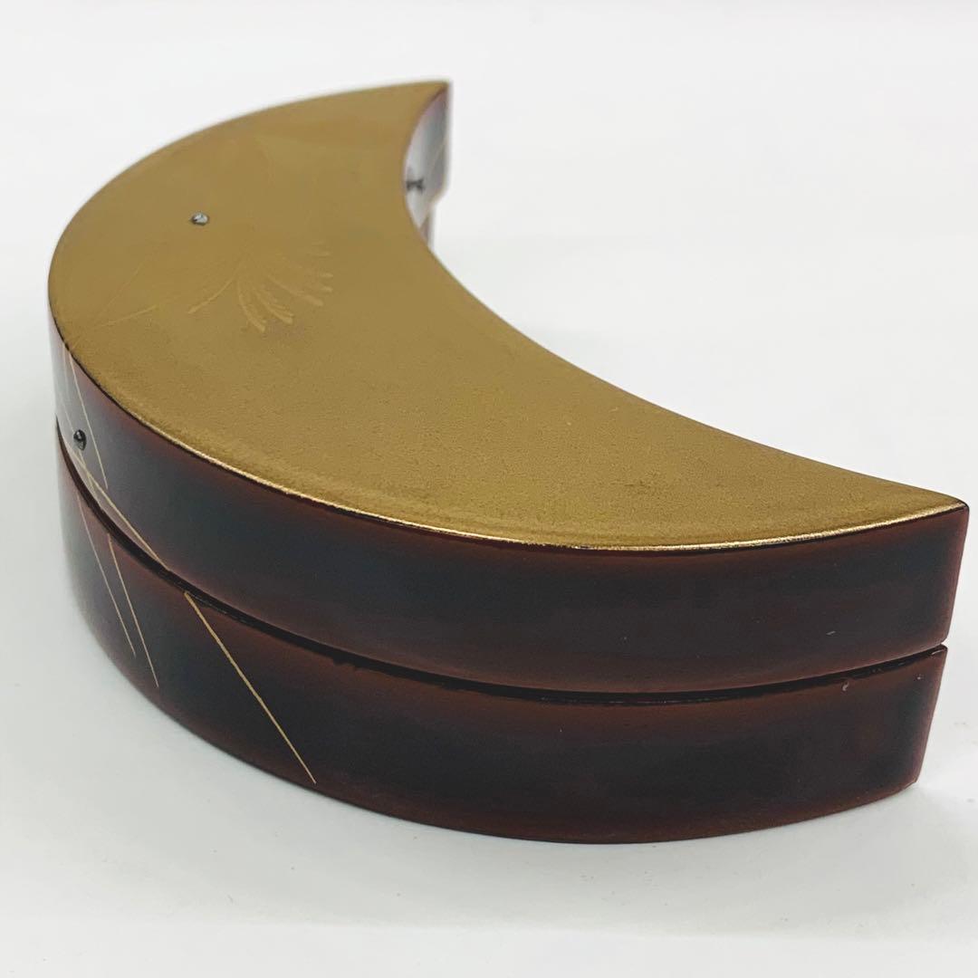 香合 金ぼかし芒蒔絵三日月】箕輪一星 共箱