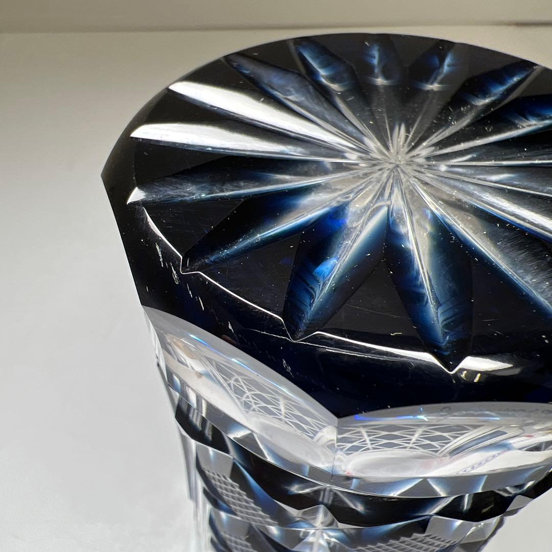 薩摩切子 島津磯斉 色被せ切子ガラス タンブラー 共箱 東Y7-1205☆2F