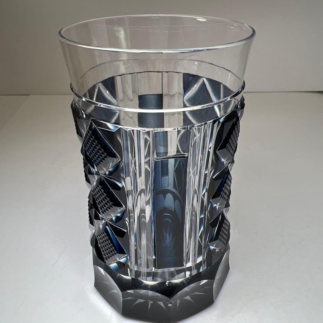 薩摩切子 島津磯斉 色被せ切子ガラス タンブラー 共箱 東Y7-1205☆2F