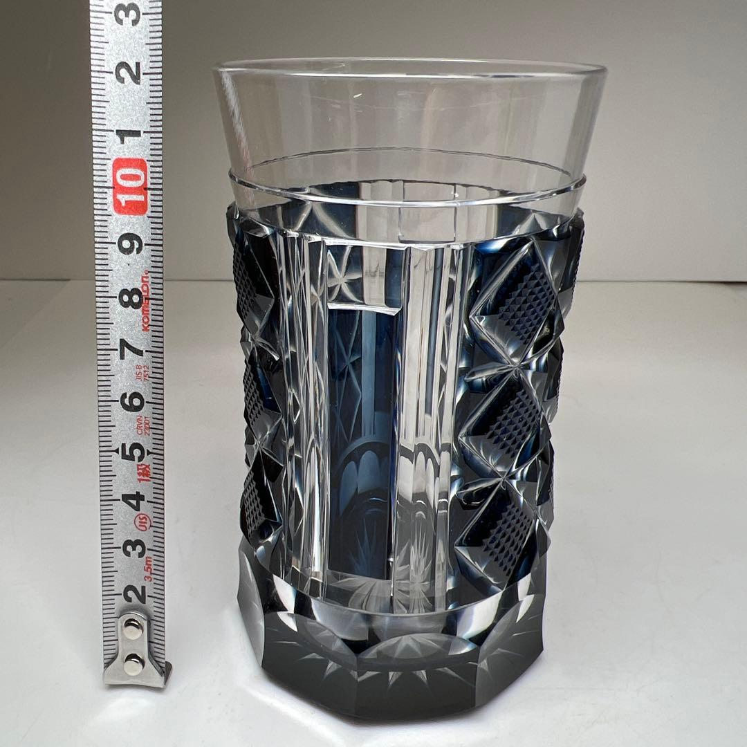 薩摩切子 島津磯斉 色被せ切子ガラス タンブラー 共箱 東Y7-1205☆2F