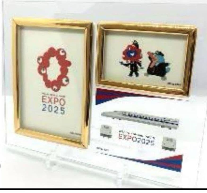 関西大阪万博記念 ガラス製フォトカードフレーム ミャクミャク イコちゃん