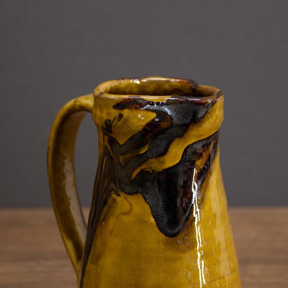 布志名焼 ピッチャー 高さ15cm 民芸 昭和レトロ （マーブル柄2）