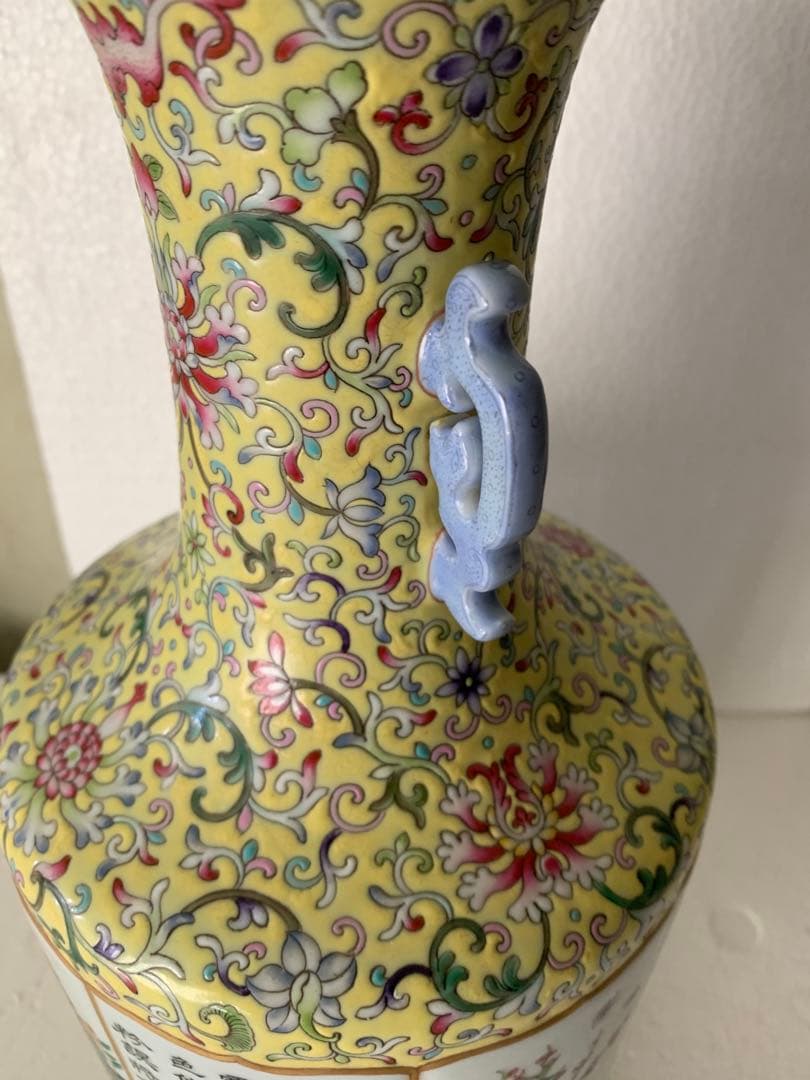 人間国宝「浜田庄司」作 鉄絵花瓶 共箱付 無疵完品 真 人間国宝「浜田