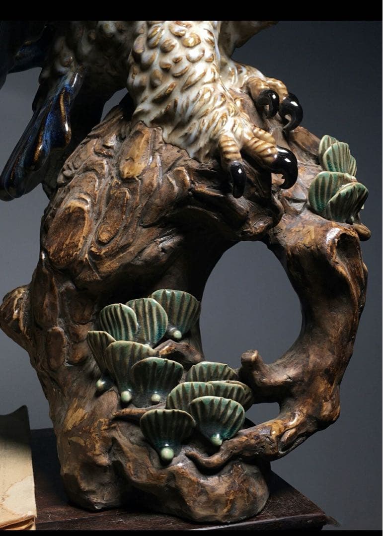 旧蔵 時代物 匠 最高峰 逸品 古陶器 鷹 インテリア 古美術 商売繁盛へ