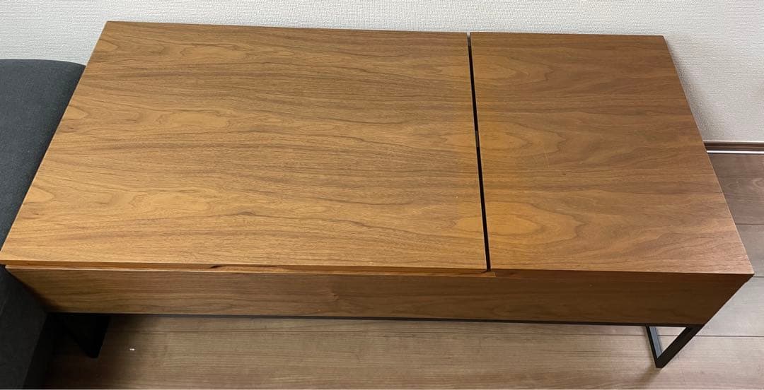 ニトリ ローテーブル ブラウン 木製 リフトアップ可 収納あり