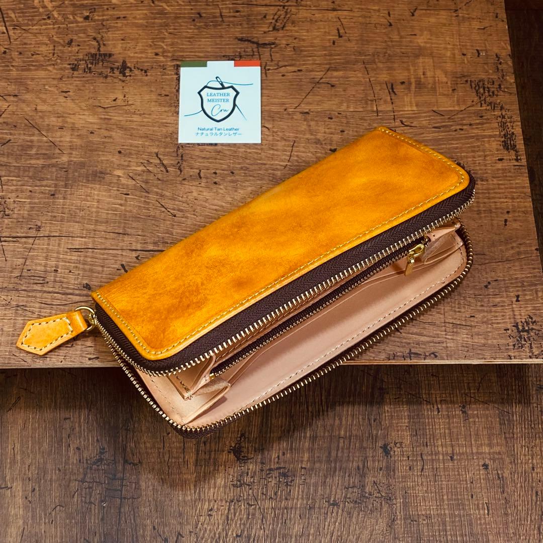 サドルレザー ラウンドファスナー メンズ財布 長財布 本革 YKK