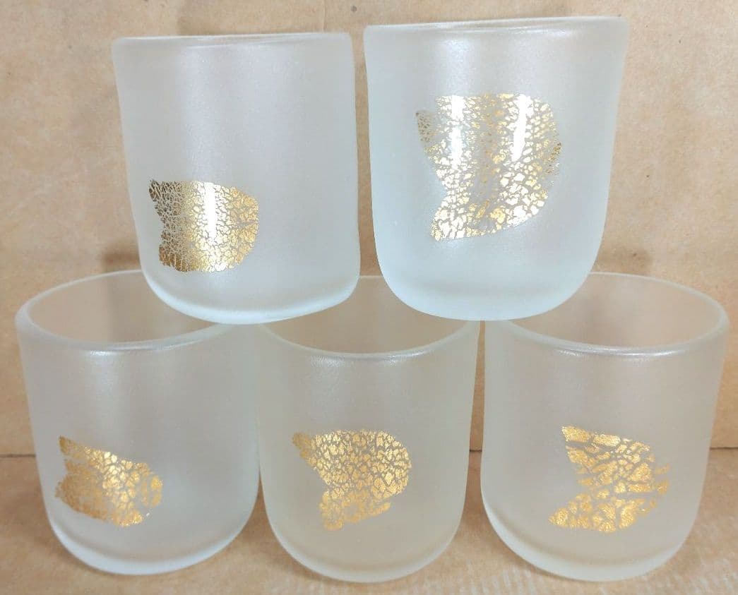 本物保証】藤田喬平 手吹 三日月コップ(5個) 共箱 美品 ガラス工芸