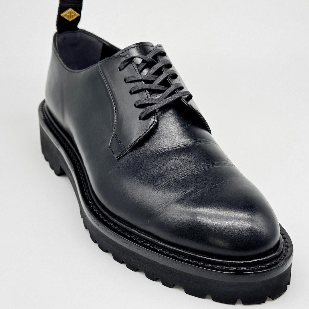 美品 WH ダブルエイチ WHS0010 ドレスシューズ 6 ブラック 革靴