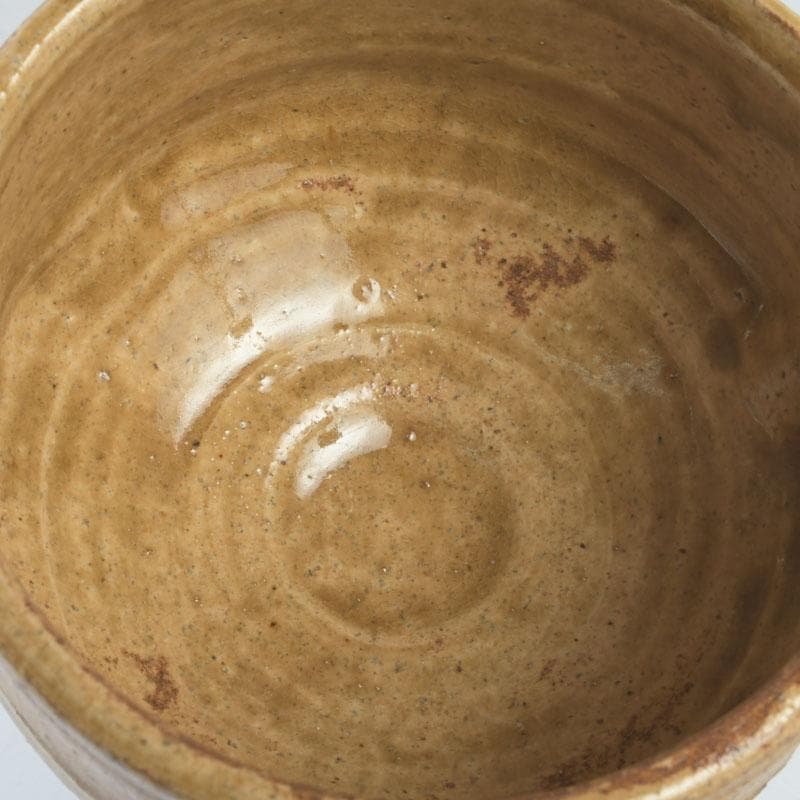 北大路魯山人作 黄瀬戸 茶碗 銘栄光 仕覆付 紫野 立花大亀極め箱 V